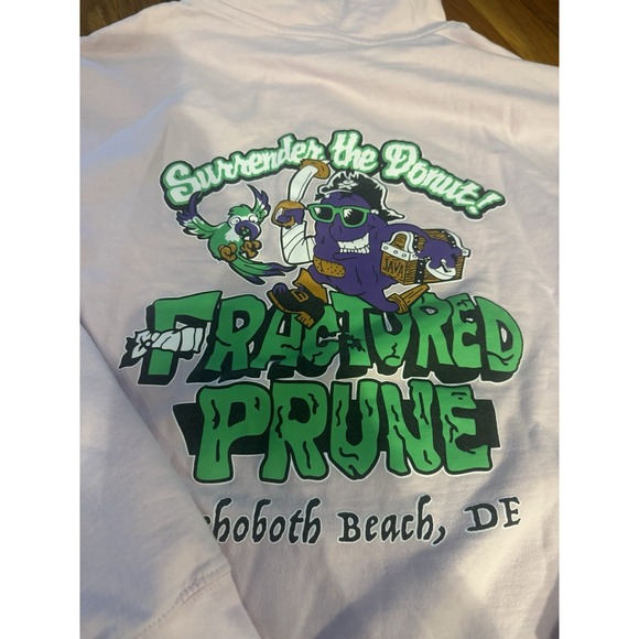 Fractured Prune Donuts Pink Hoodie Women's Rehoboth Beach DE Delaware M Logo - Picture 1 of 11